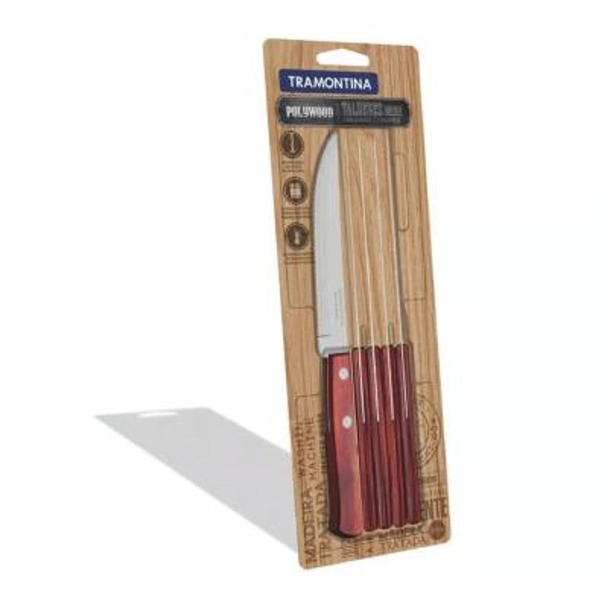 TRAMONTINA - Juego de Cuchillos 6 Piezas para Asado Polywood Tramontina