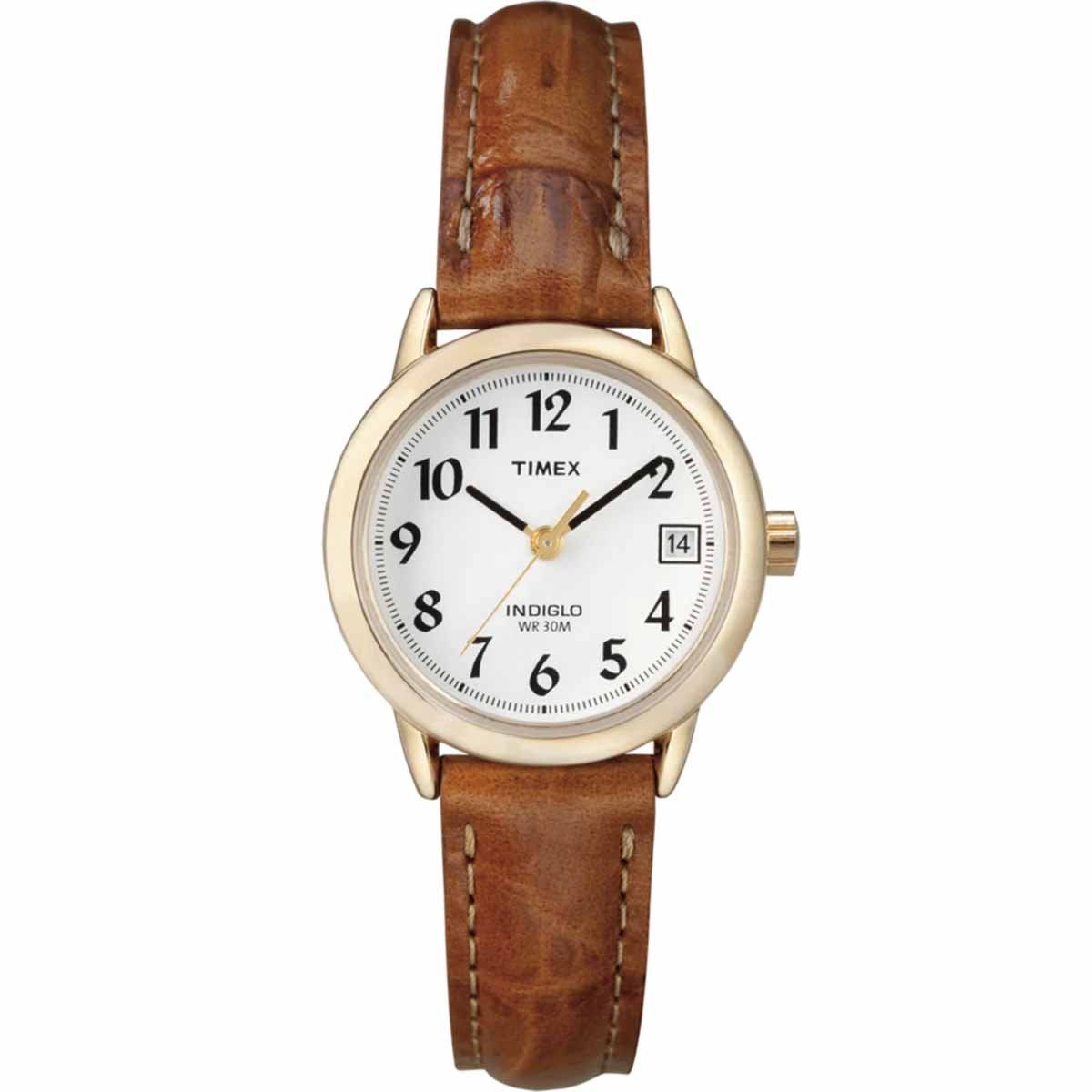 TIMEX - Reloj Timex Mujer T2J761 Easy Reader Fechador Indiglo Cuero - Dorado