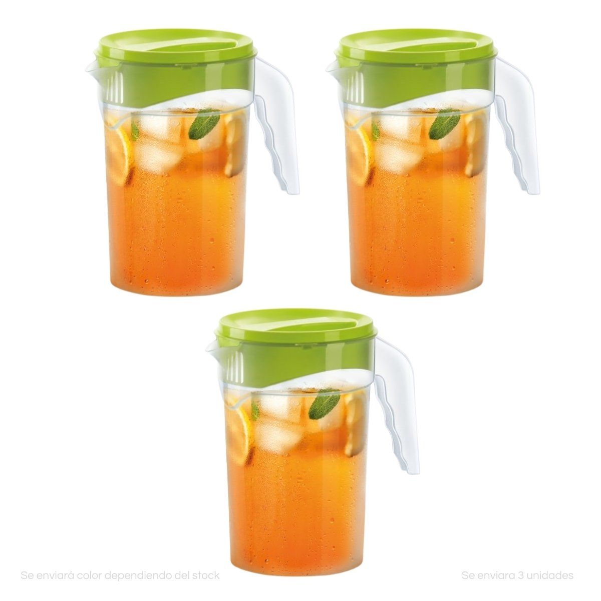 POLINPLAST - Set de 3 Jarras Ideal N° 2.5 Transparente con Tapa