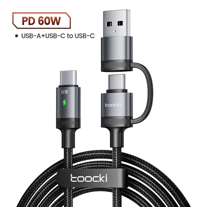 OEM - Cable Usb Tipo C 2en1 - 120cm 60W Carga Rapida y Datos - Toocky