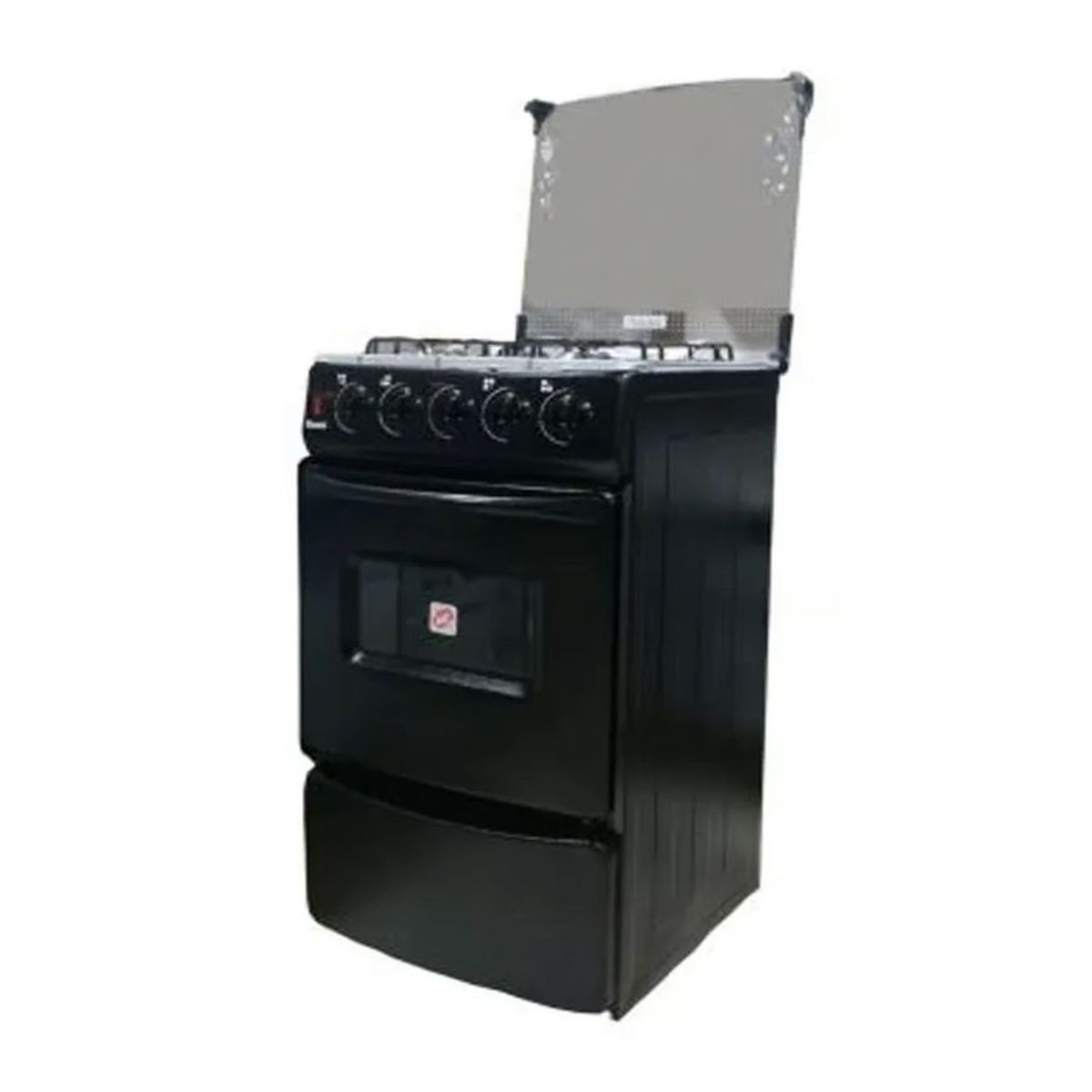 FADIC - Cocina con Tapa de Vidrio y Horno Sami 4H Negro