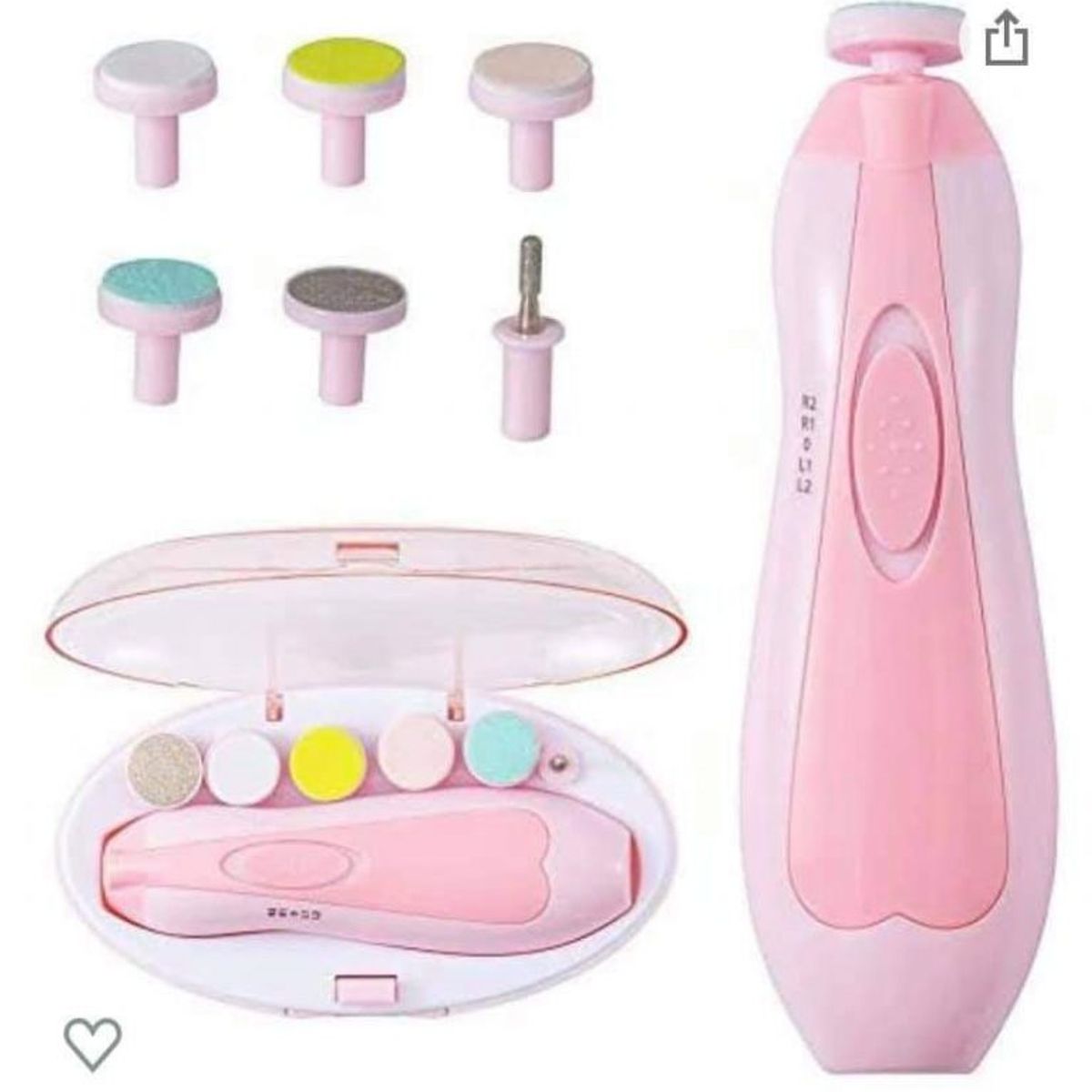 GENERICO - Limador de Uñas Electrico Set Manicura Bebes rosado