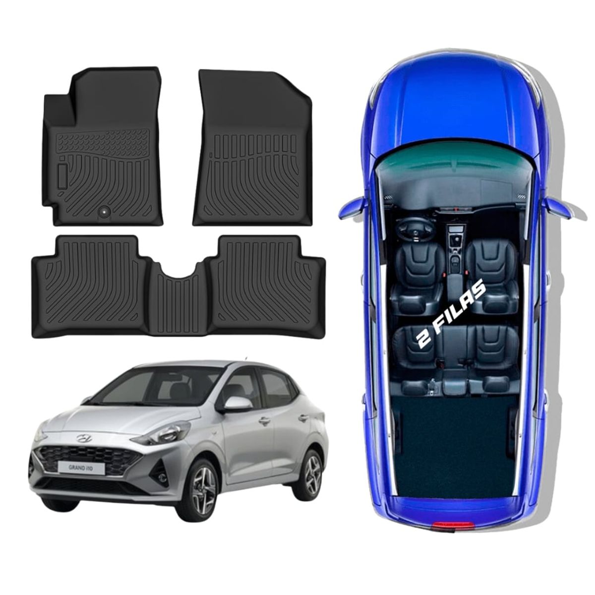 GENERICO - PROTECTOR CUBRE PISO 5D HYUNDAI I10 2019-2022