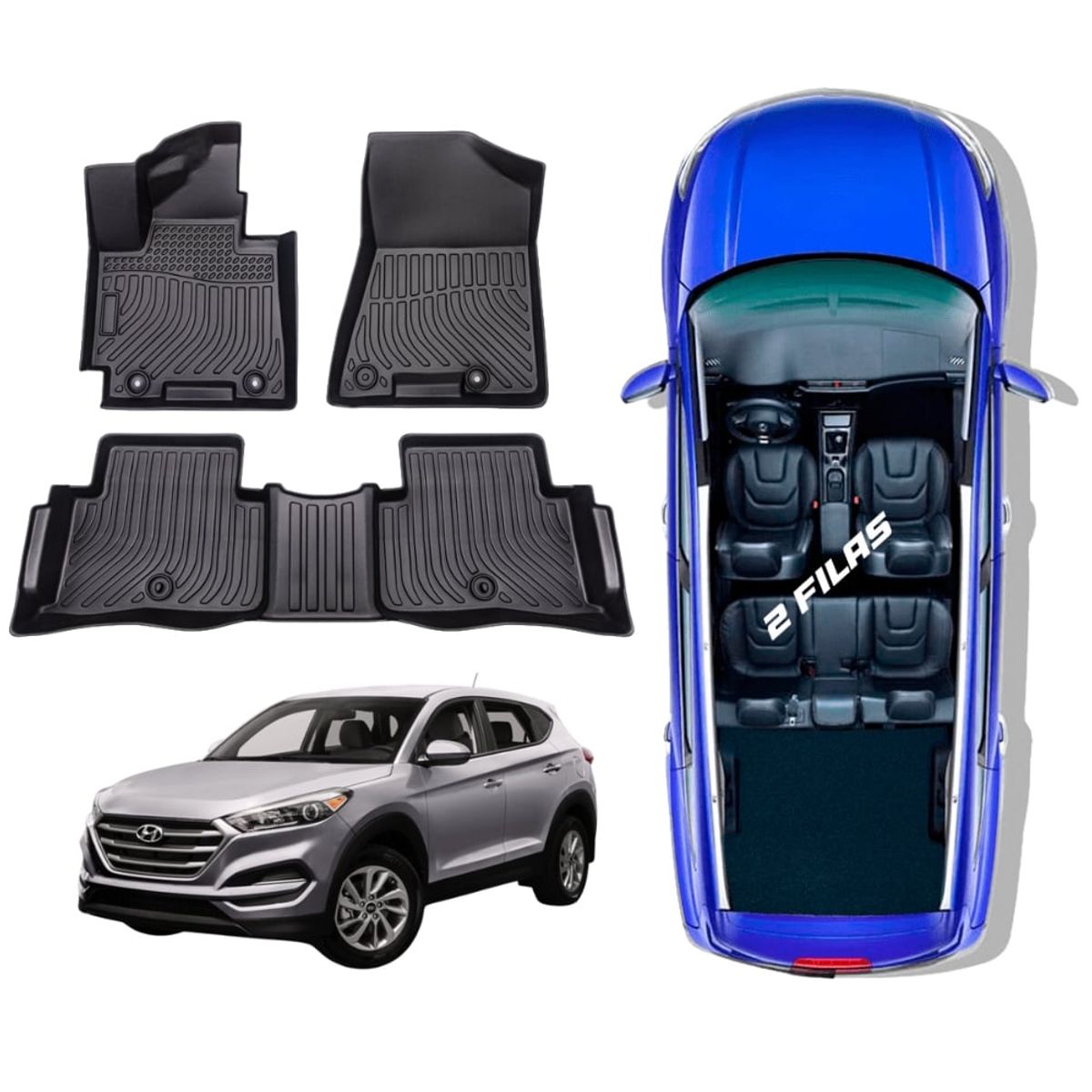 GENERICO - PROTECTOR CUBRE PISO 5D HYUNDAI TUCSON 2016-2018