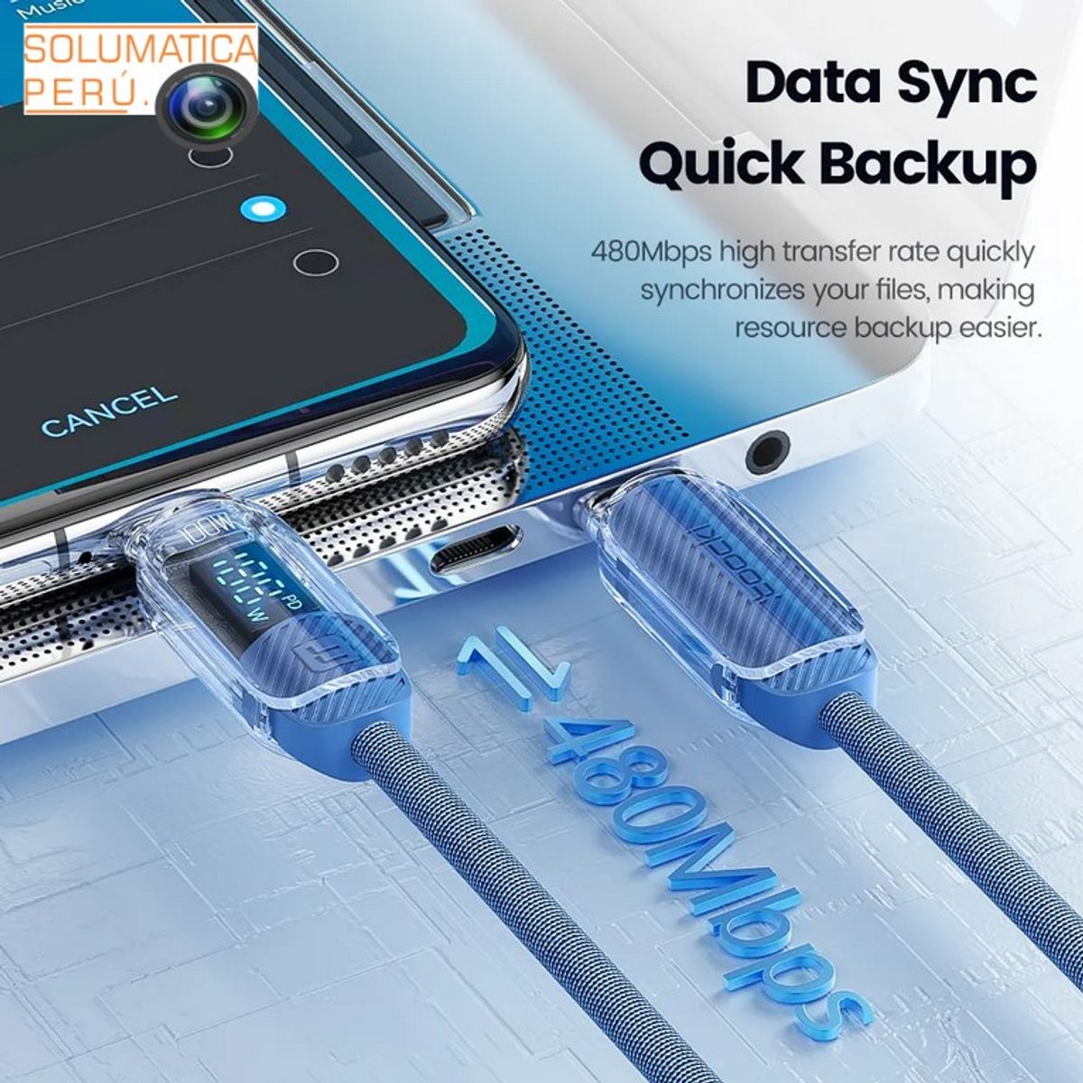 OEM - Cable Tipo C - 2 Metros 100W Carga Rapida y Datos - Toocky