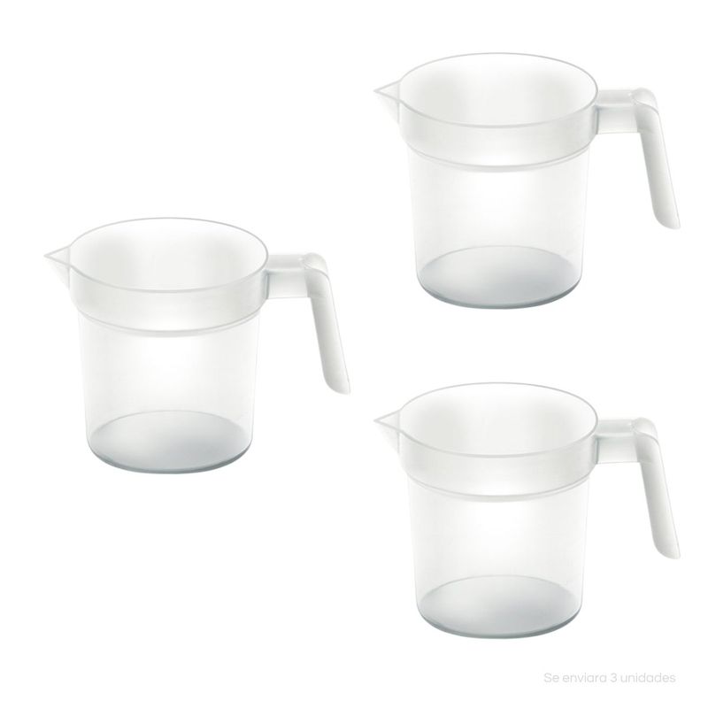 POLINPLAST - Set de 3 Jarras Medidoras Polin N° 0.25 250ml