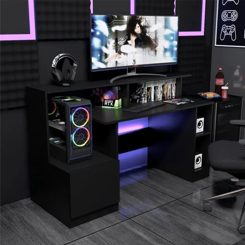 PELIKANO - Escritorio gamer 150 cm negro Innovaciones Lumik