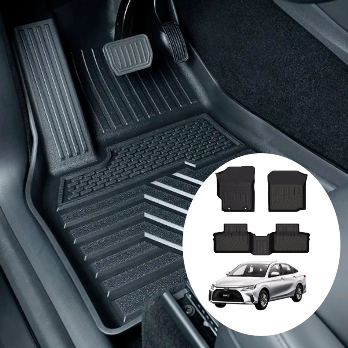 GENERICO - PROTECTOR CUBRE PISO 5D TOYOTA YARIS 2023+