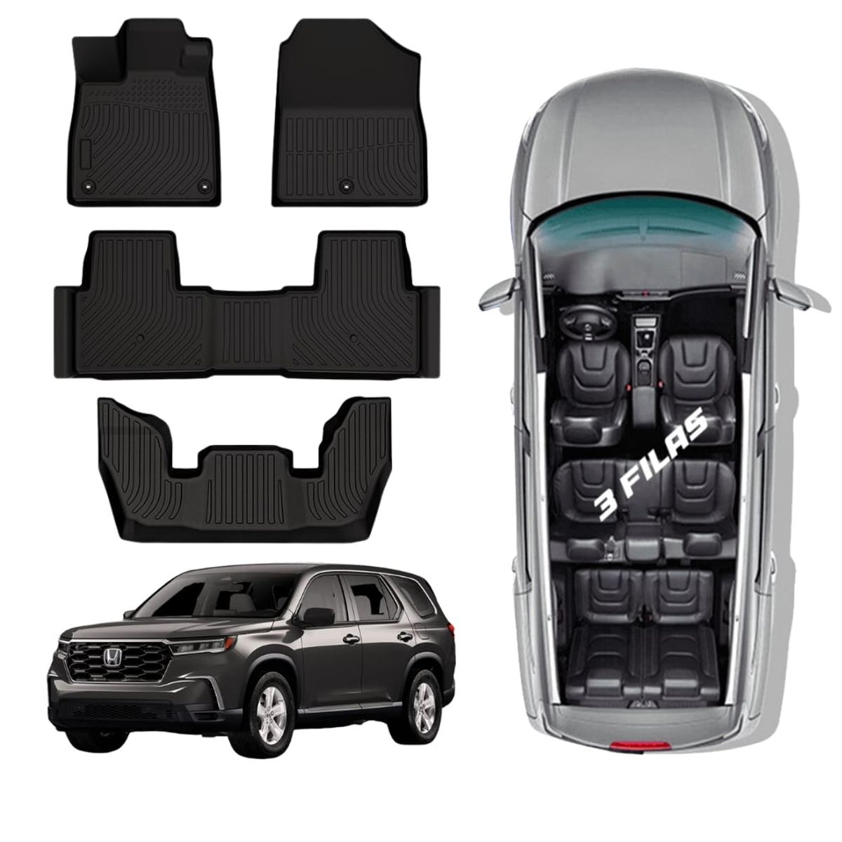 GENERICO - PROTECTOR CUBRE PISO 5D HONDA PILOT 2023+