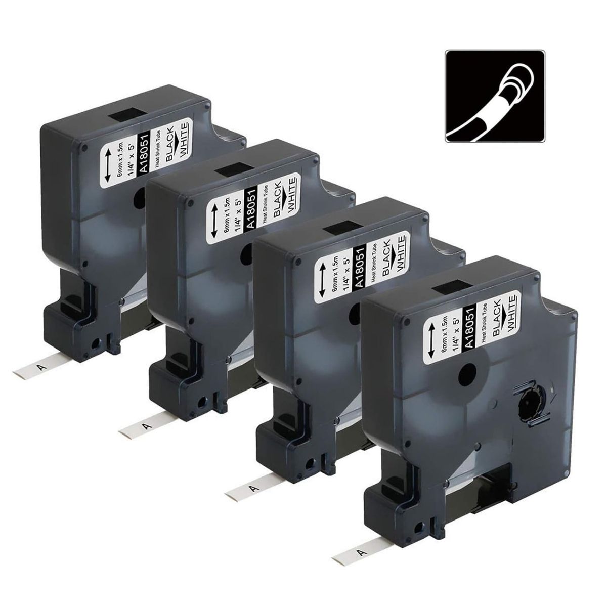 GENERICO - CINTA DYMO COMPATIBLE 18051 6MM LETRA NEGRO SOBRE BLANCO