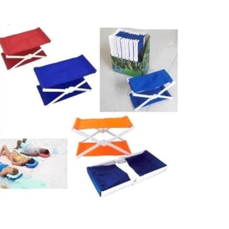 GENERICO - Cabecera portátil en metal y tela para playa