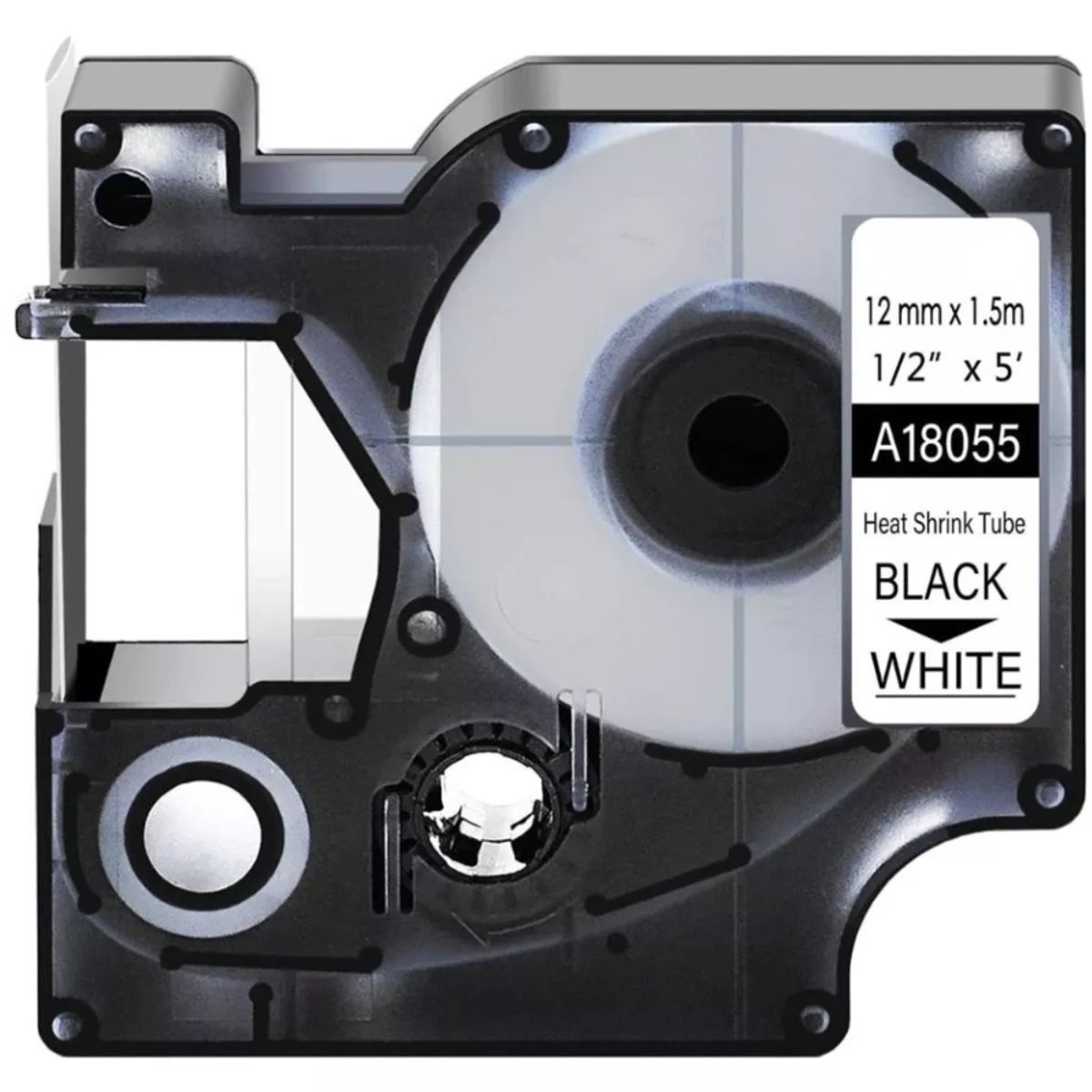 GENERICO - CINTA DYMO COMPATIBLE 18055 12MM LETRA NEGRO SOBRE BLANCO