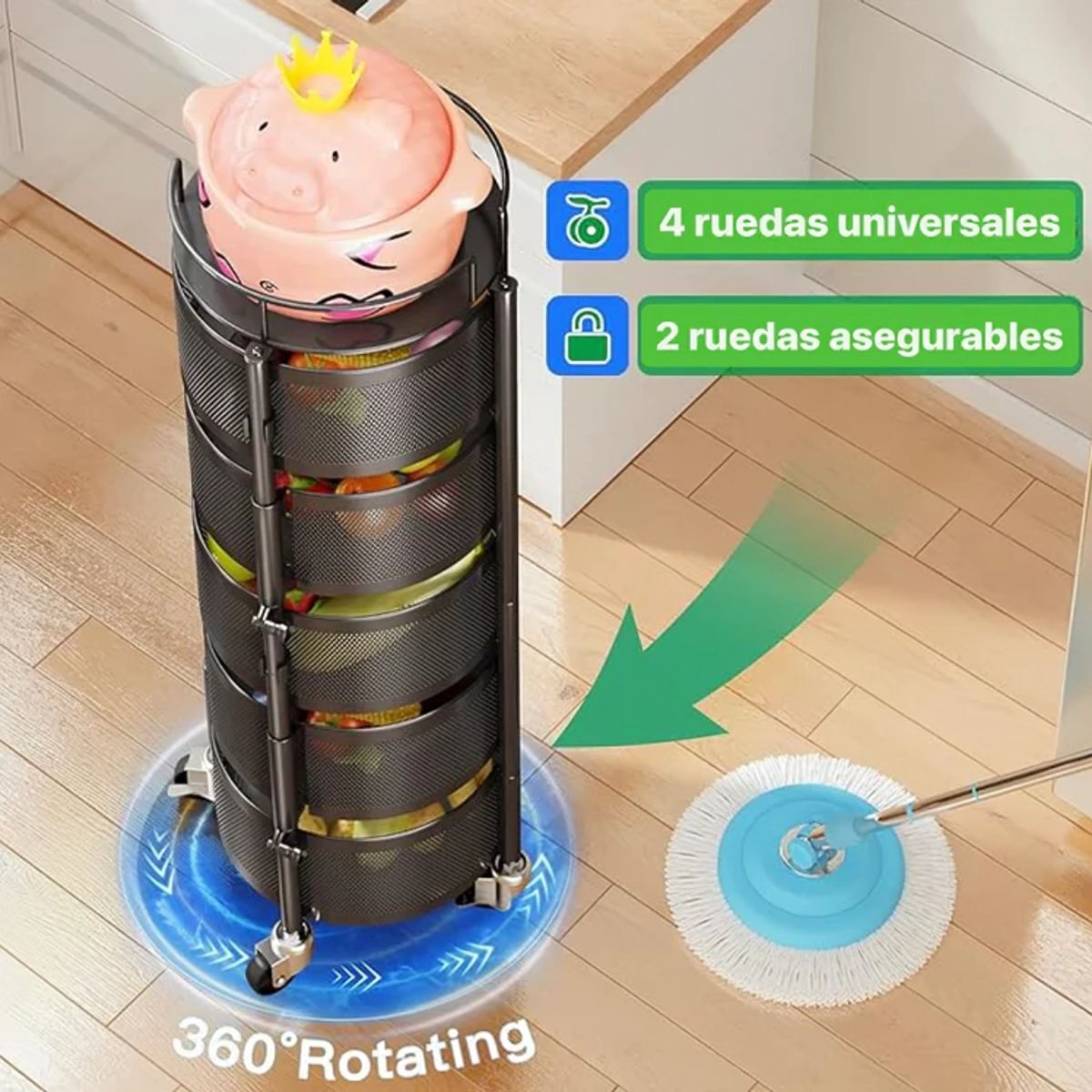 GENERICO - Organizador De Frutas Y Verduras Multifuncional 5 Niveles