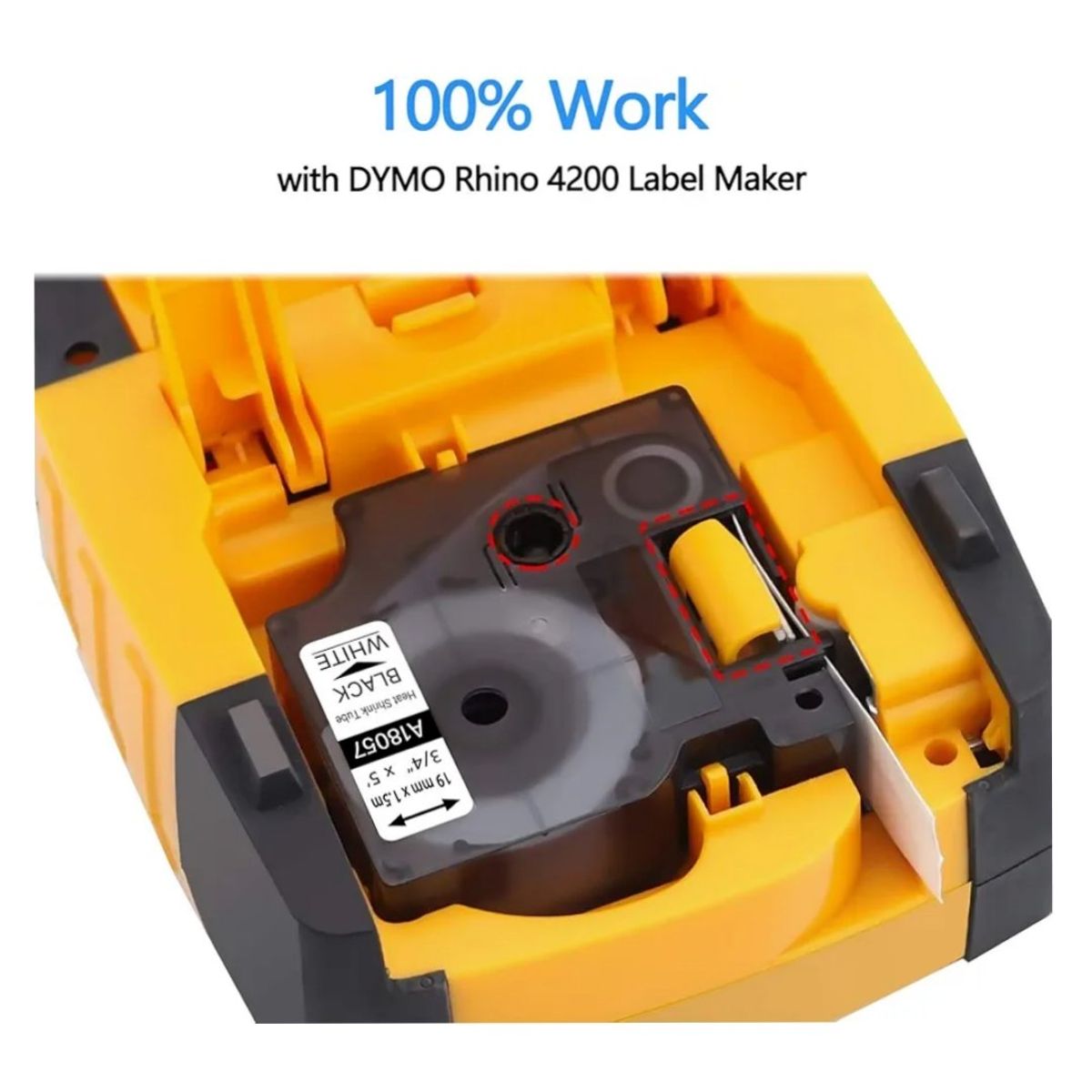 GENERICO - CINTA DYMO COMPATIBLE 18057 19MM LETRA NEGRO SOBRE BLANCO