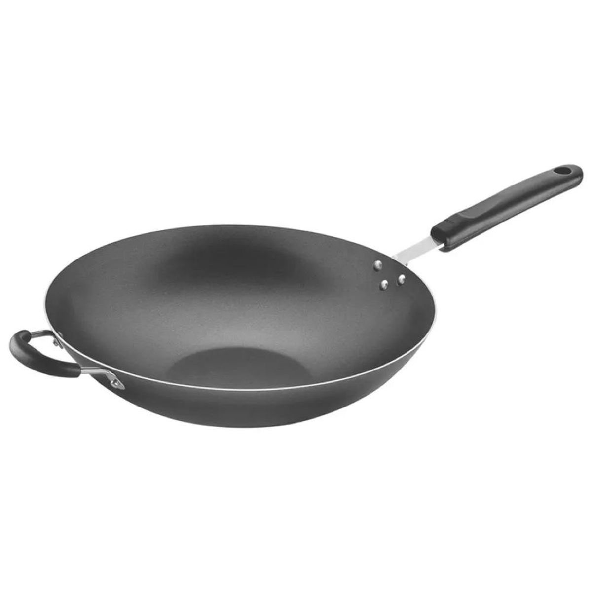 TRAMONTINA - Sartén Wok con Mango Tramontina 36 cm - Aluminio Antiadherente, 6 L