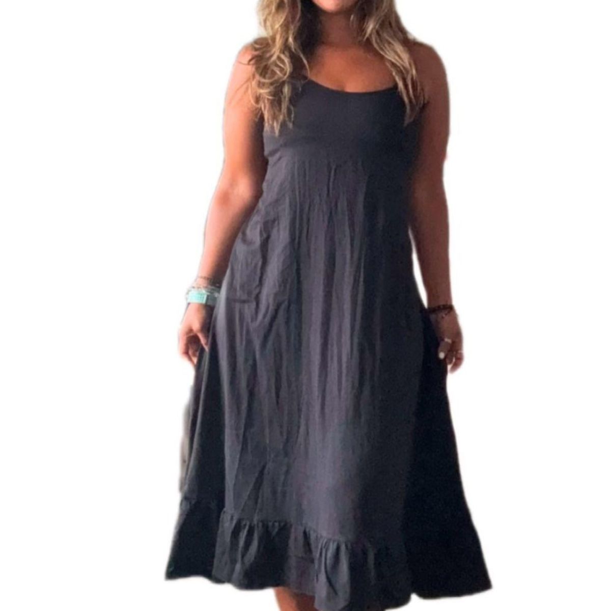 GENERICO - Vestido Maternal Tiritas Broche y Top Lactancia Morado