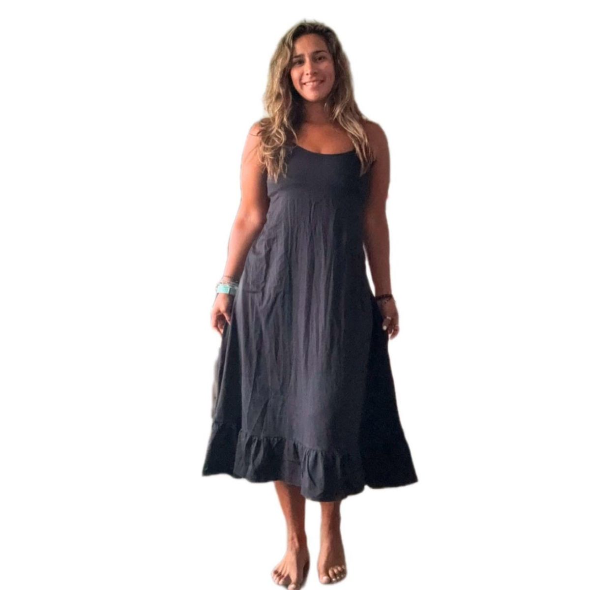 GENERICO - Vestido Maternal Tiritas Broche y Top Lactancia Morado