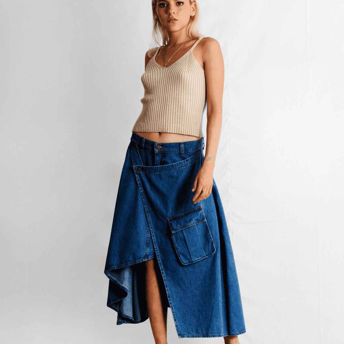 GENERICO - FALDA JEAN UNISEX - AZUL