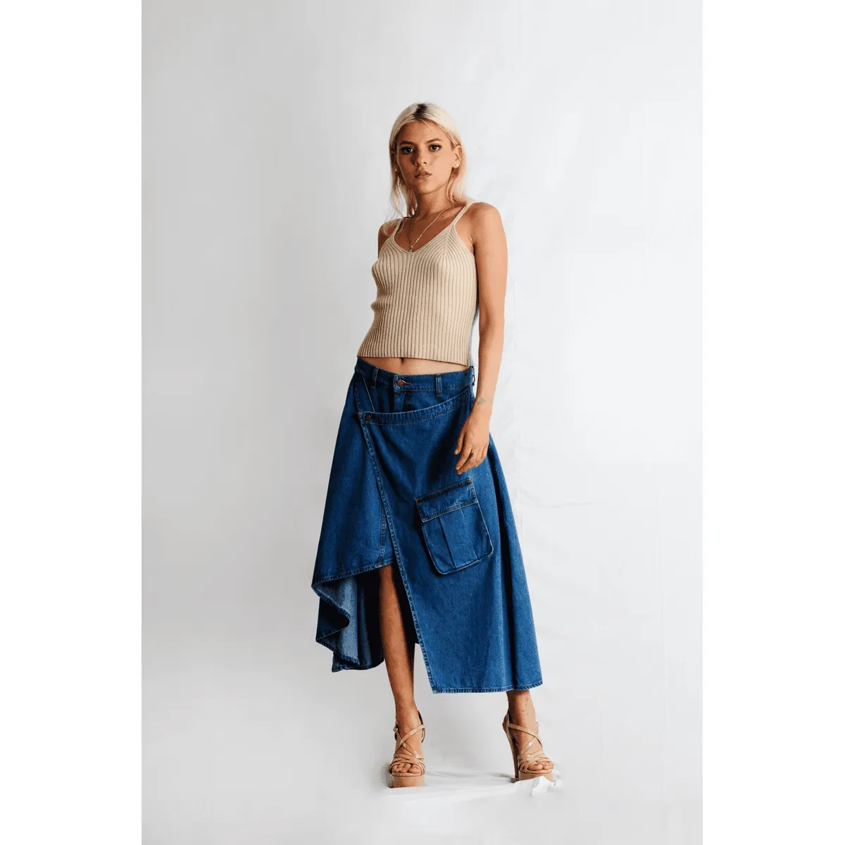 GENERICO - FALDA JEAN UNISEX - AZUL