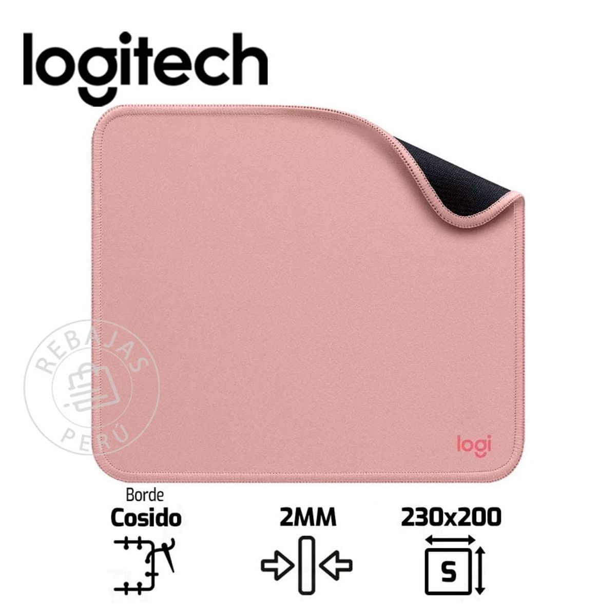 LOGITECH - Mouse Pad Logitech Anti-Salpicaduras 200x230mm Rosado