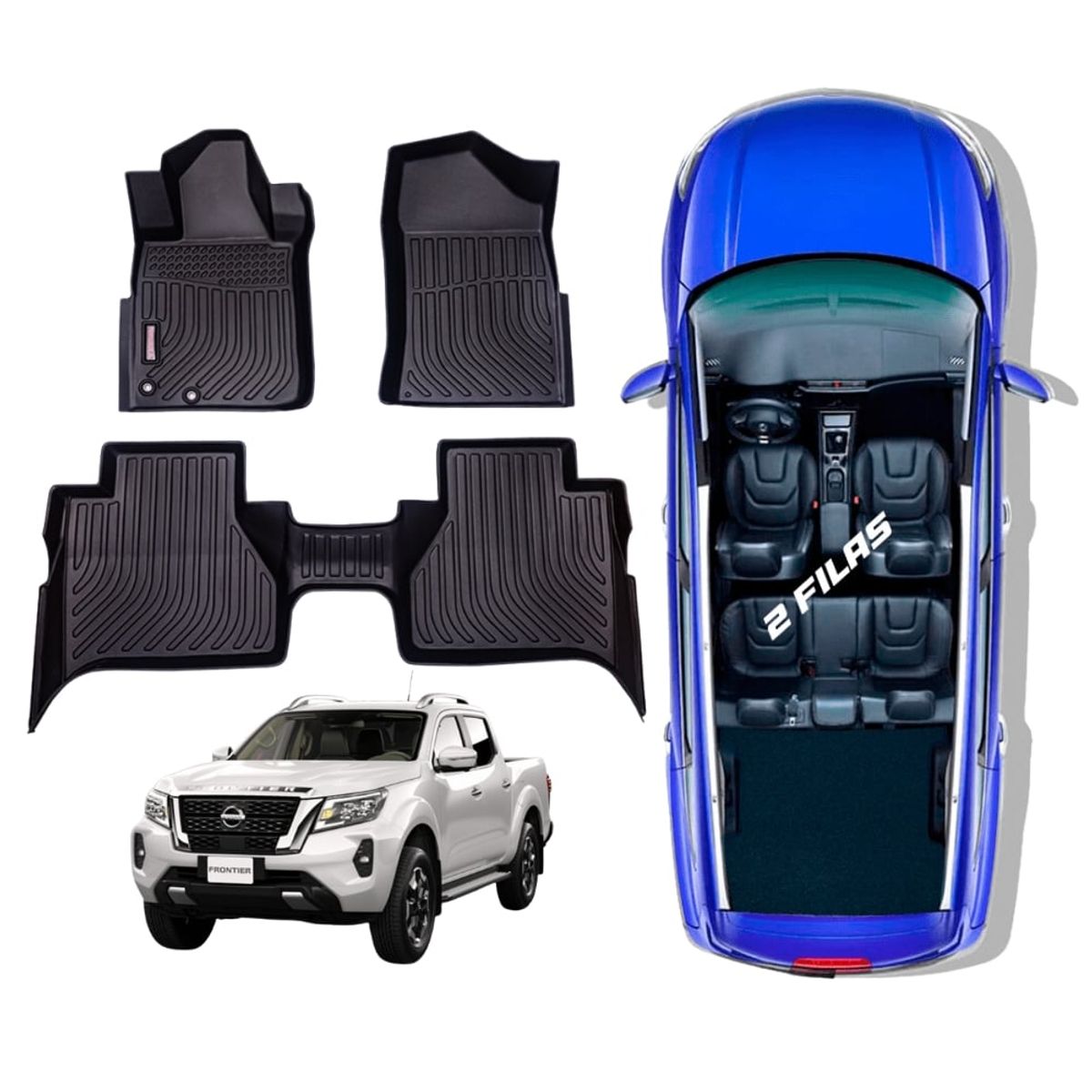 GENERICO - PROTECTOR CUBRE PISO 5D NISSAN FRONTIER NAVARA NP300 2015-2021
