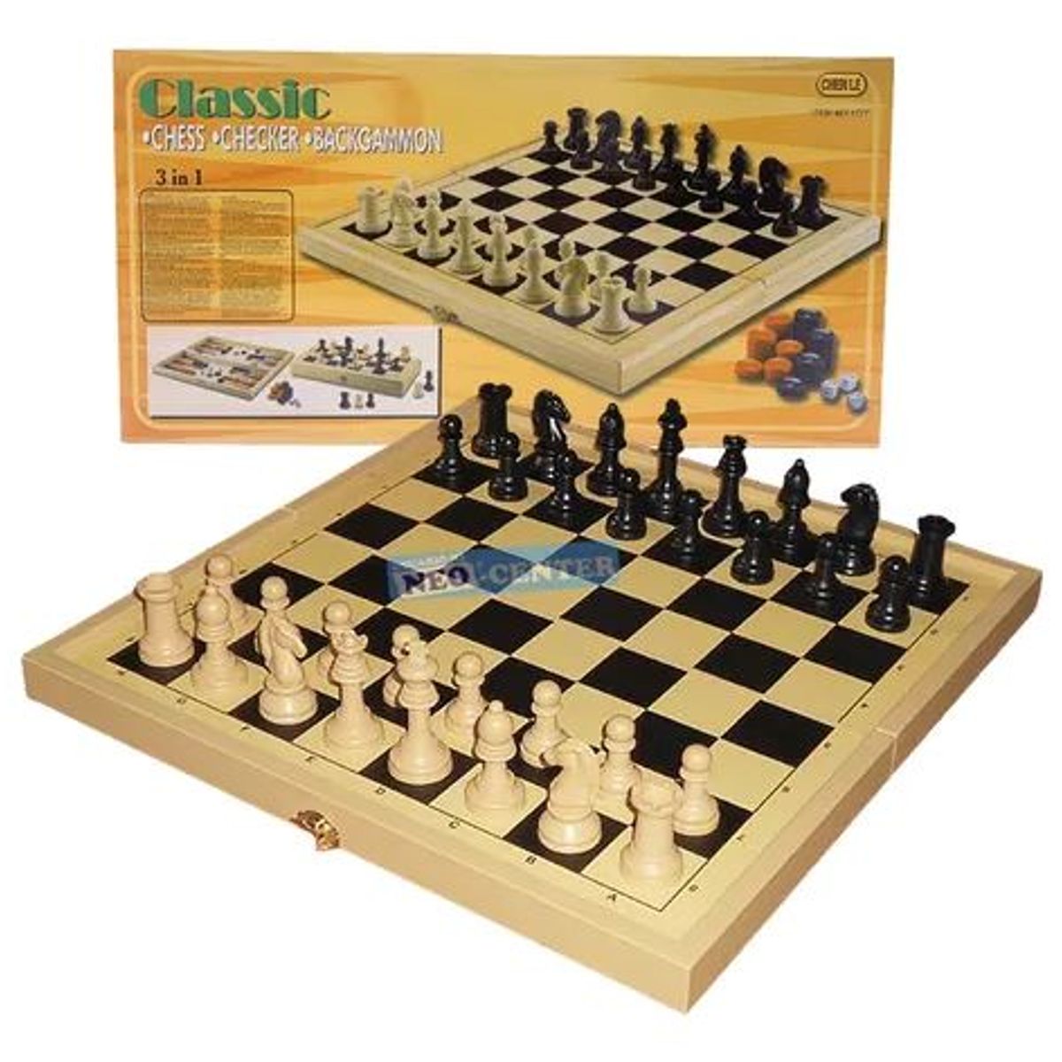 GENERICO - Juego De Ajedrez 3 En 1