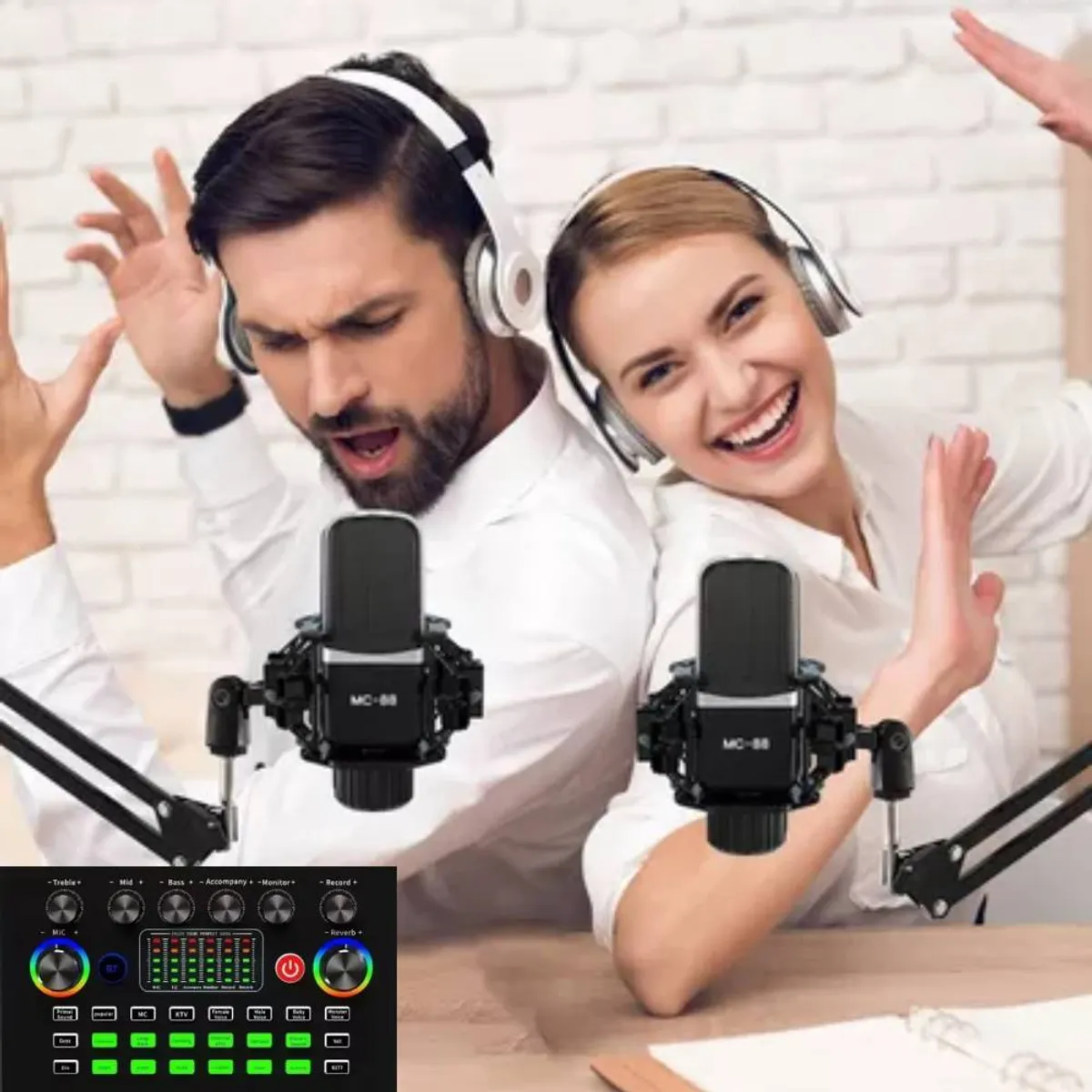 GENERICO - Kit Micrófono Condensador Profesional Studio Para PC Android MC-88