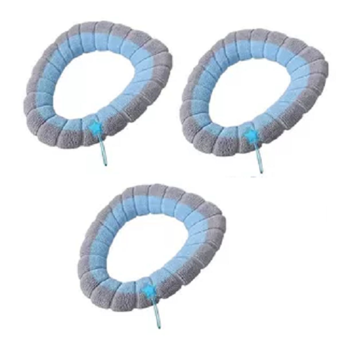 GENERICO - Protector de inodoro Funda de baño Set x3 plomo con celeste