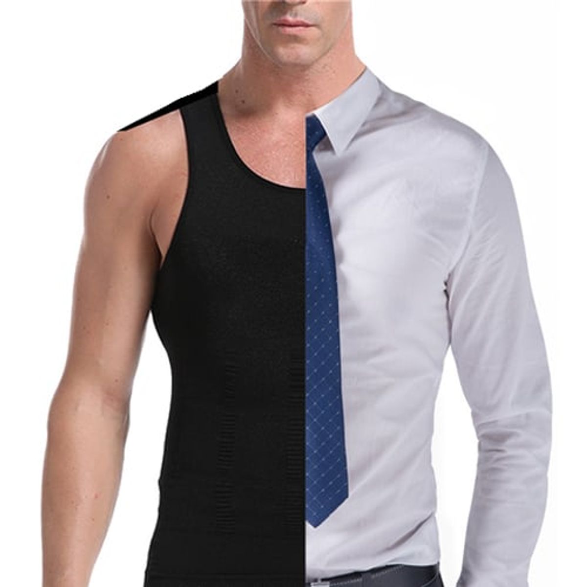 GENERICO - Camiseta Faja Remodela Abdomen Hombres Vivid Bvd - Negro L