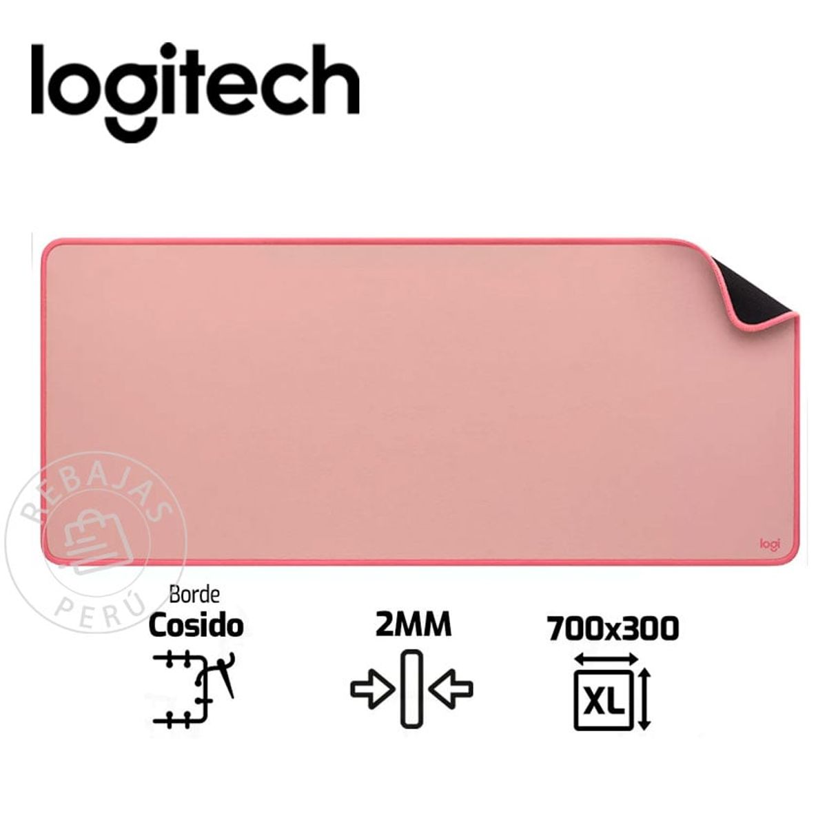 LOGITECH - Mouse Pad Logitech Deskpad Anti-Salpicaduras 300x700mm Rosado