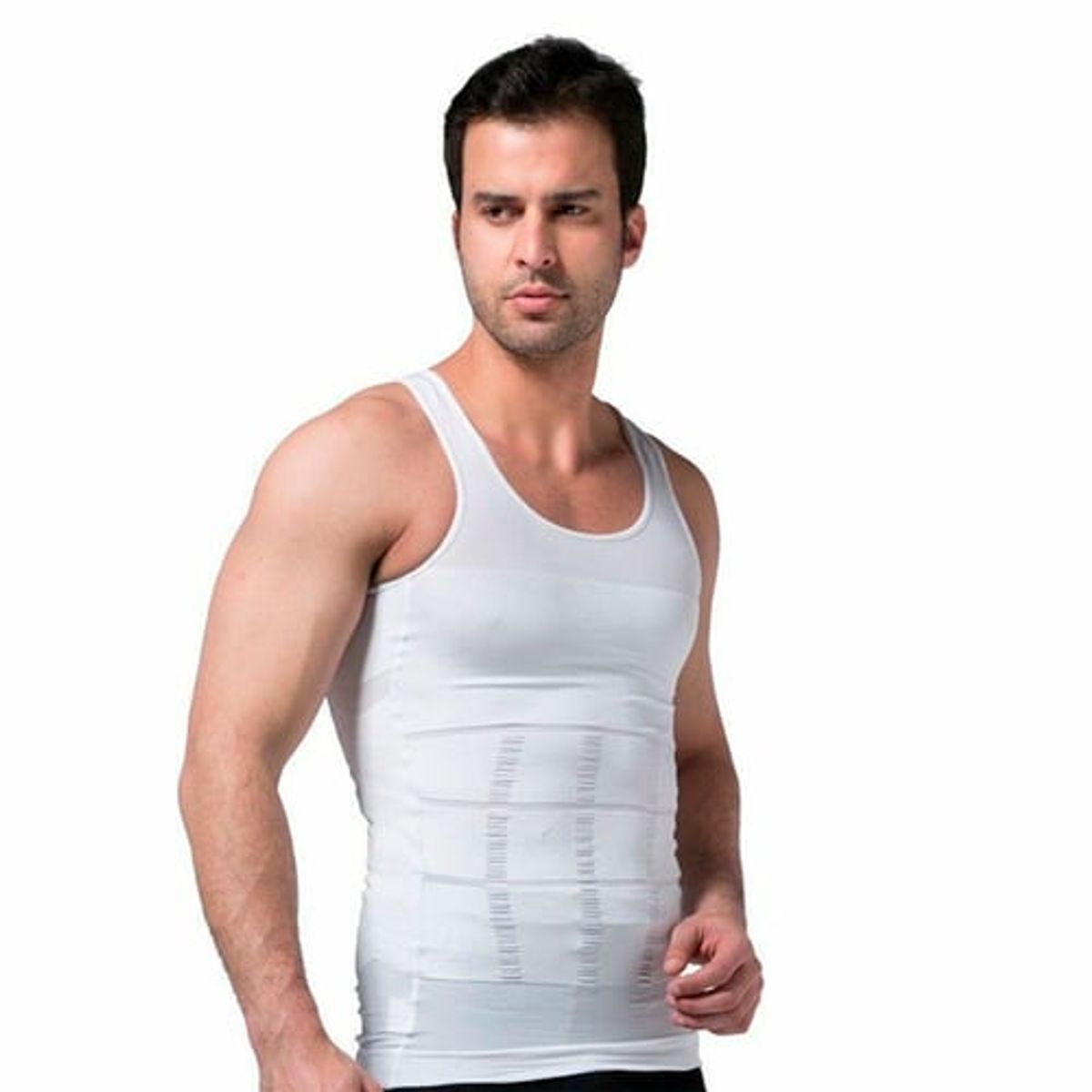 GENERICO - Camiseta Faja Remodela Abdomen Hombres Bvd - Blanco L