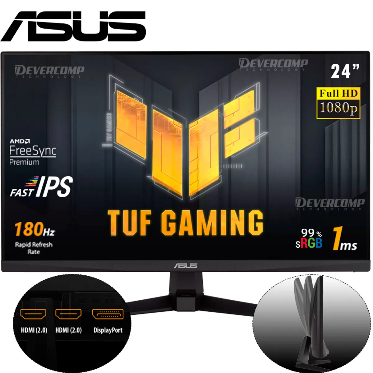 ASUS - Monitor Asus Tuf Gaming VG249Q3A 24 IPS FHD 180Hz HDMI DP