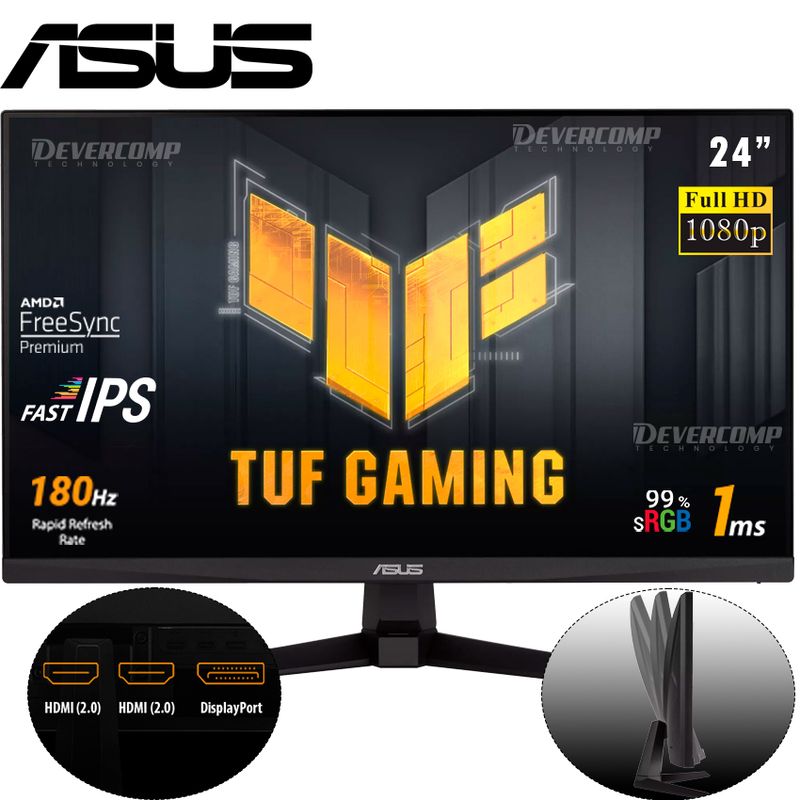 ASUS - Monitor Asus Tuf Gaming VG249Q3A 24 IPS FHD 180Hz HDMI DP