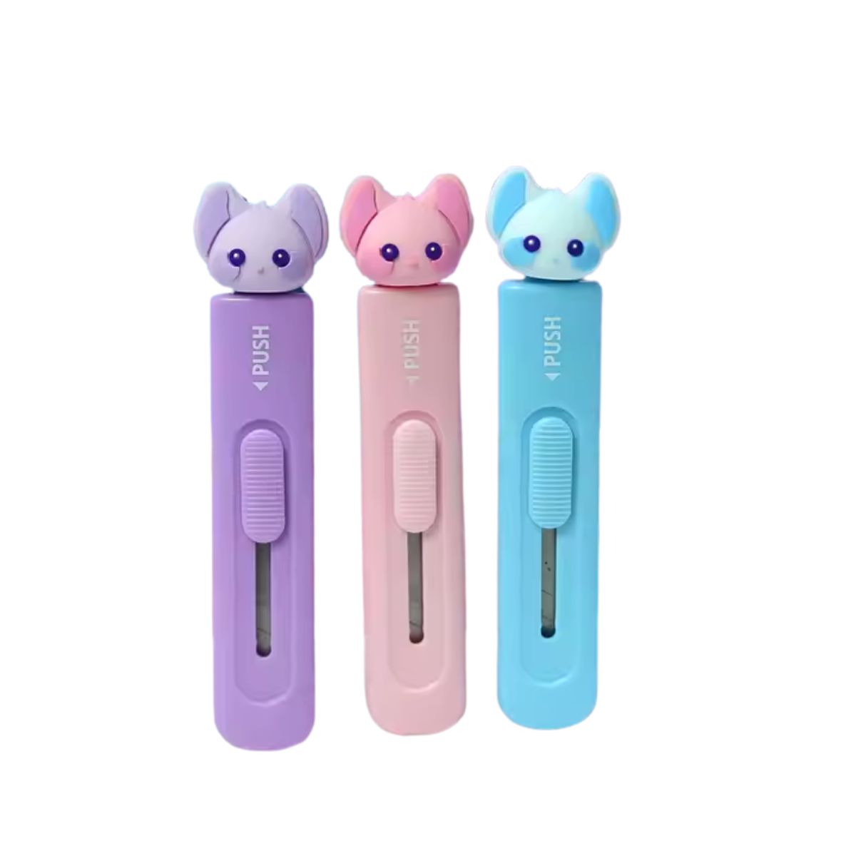 GENERICO - Mini Cutter cortador de papel kawaii - Pack x 3 unidades