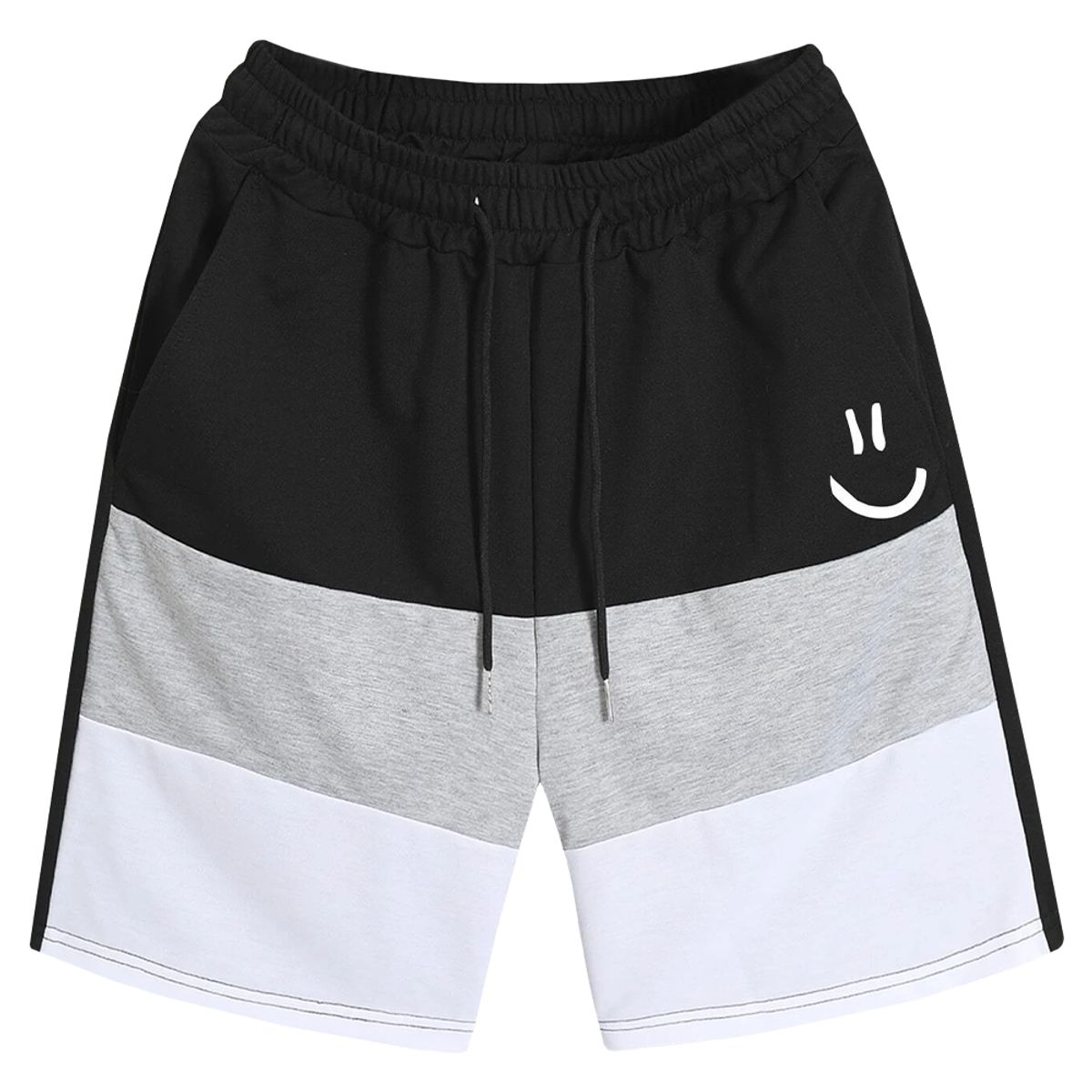 YANSUS - Short Hombre Yansus Algodon Tricolor Blanco Negro Gris