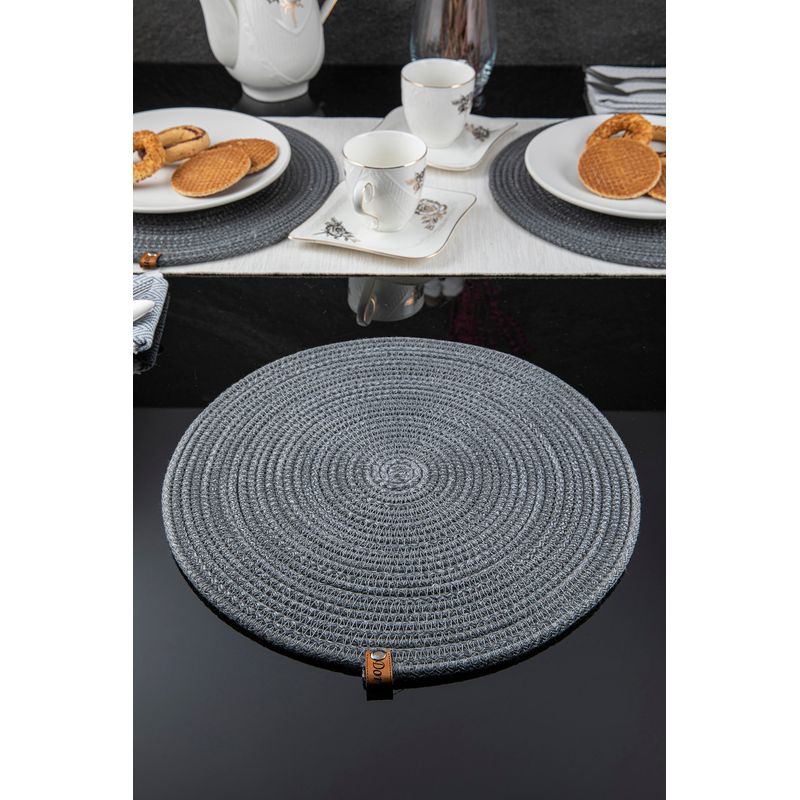 DORELINE - Individual 100% yute punto gris oscuro 31 cm
