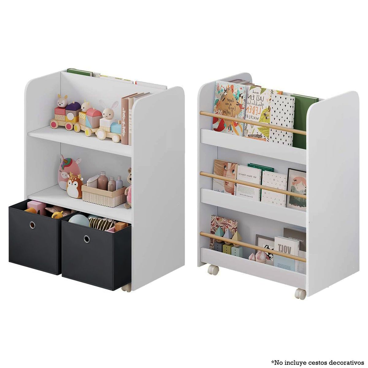 GENERICO - Librero Infantil Doble Cara Con Ruedas Lola Amore Home