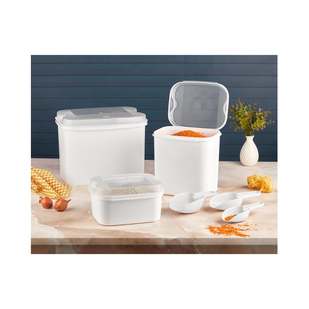 VIP AHMET - Pack 3 contenedores de almacenamiento con cucharas