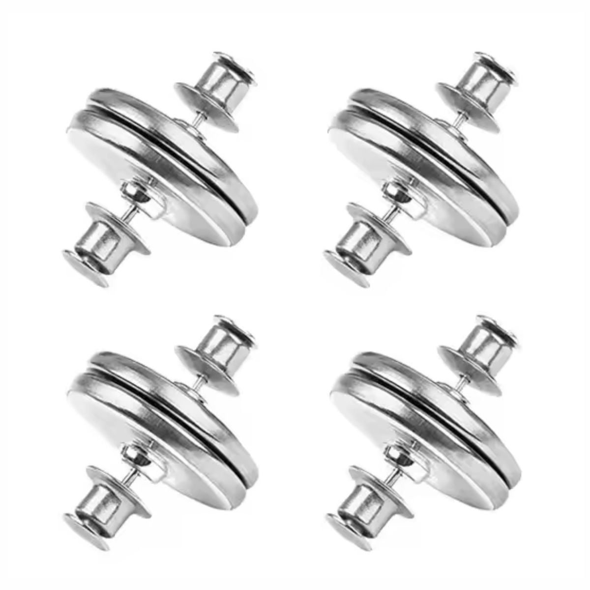 GENERICO - Pack 4 Pares Botones Magnéticos Para Cortinas Metálicos Inoxidable