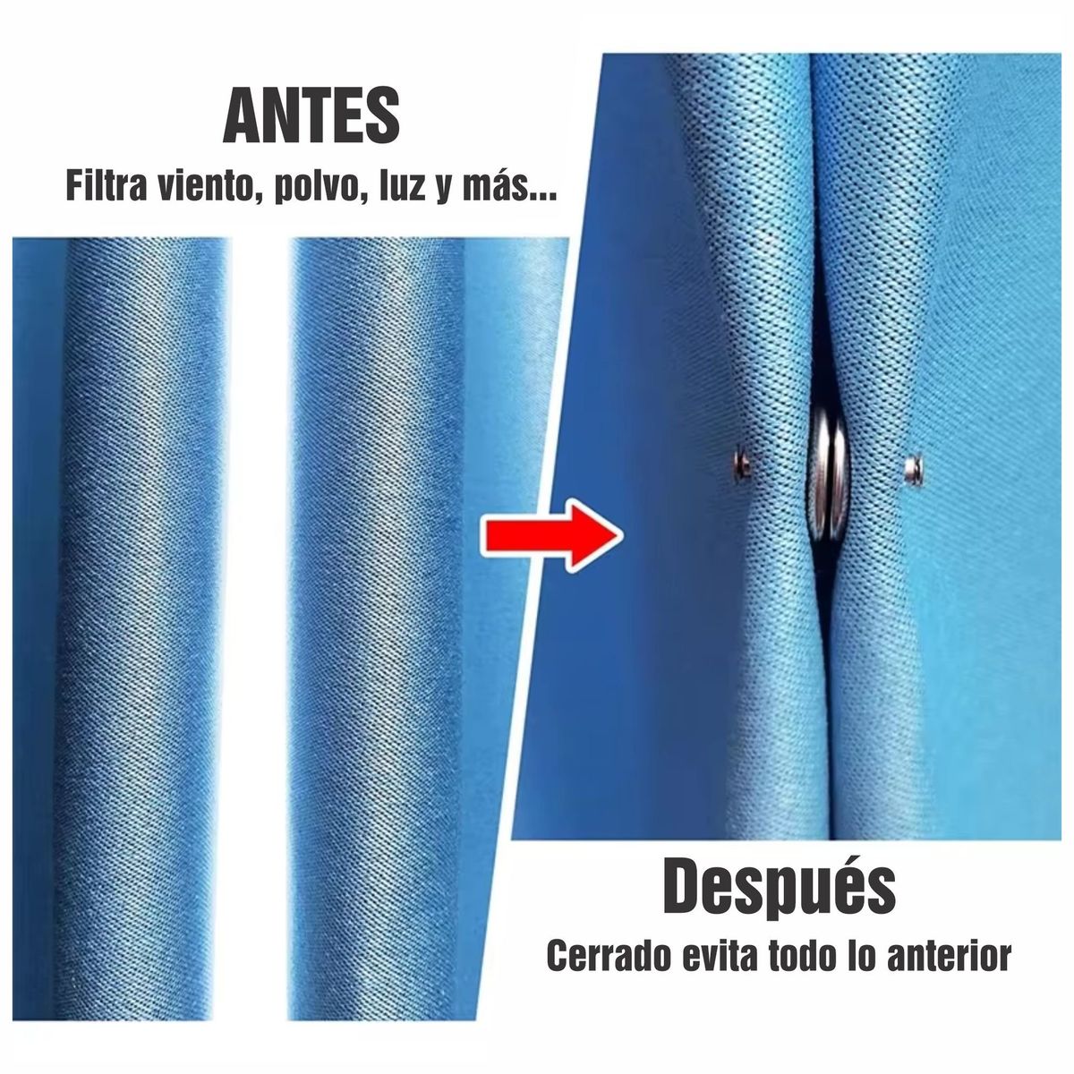 GENERICO - Pack 4 Pares Botones Magnéticos Para Cortinas Metálicos Inoxidable