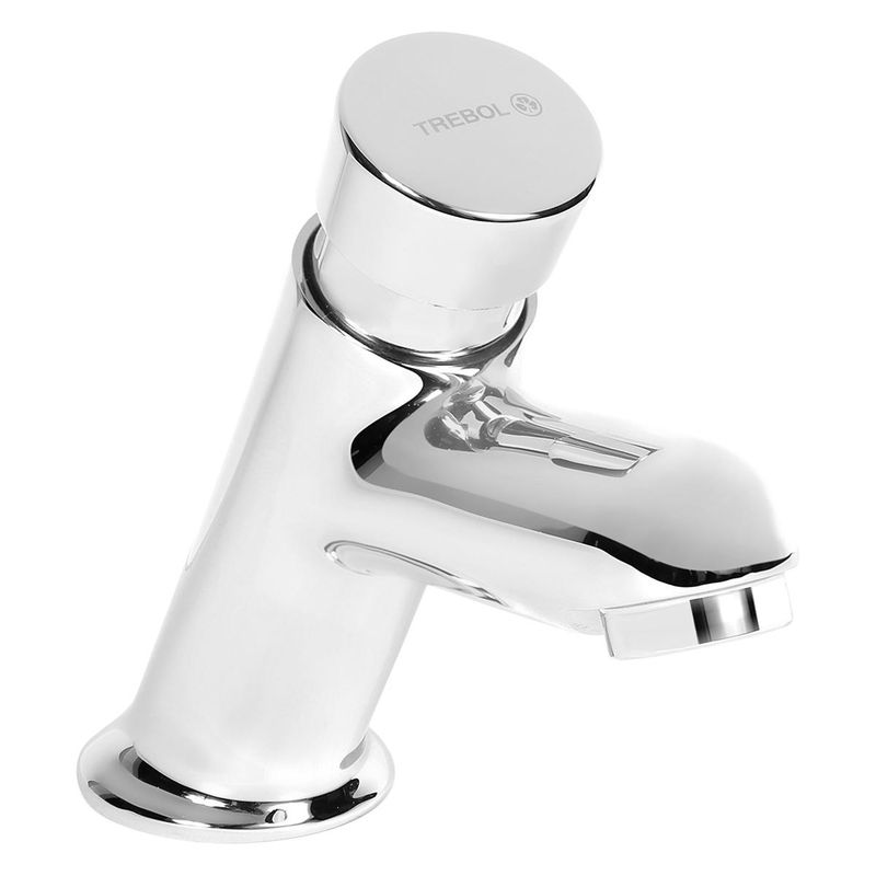 Llave Temporizada para Lavatorio Bronce Cromado TREBOL