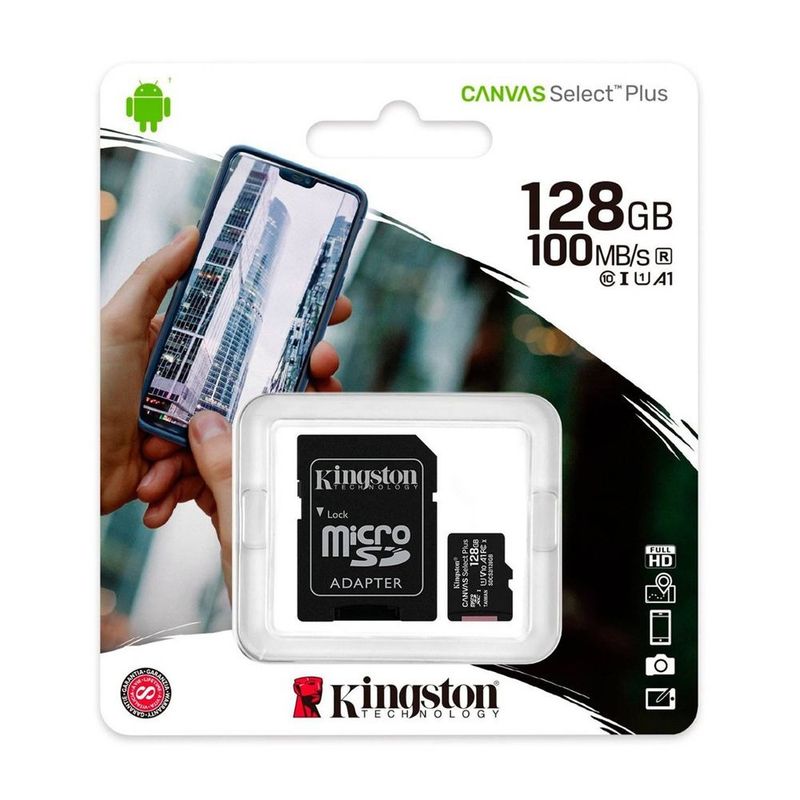 KINGSTON - Memoria Microsd Kingston 128Gb Clase 10 + Adaptador