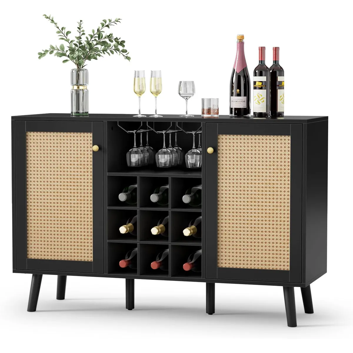 GENERICO - Mueble Bar Moderno Con Ratan Husnia  Amore Home