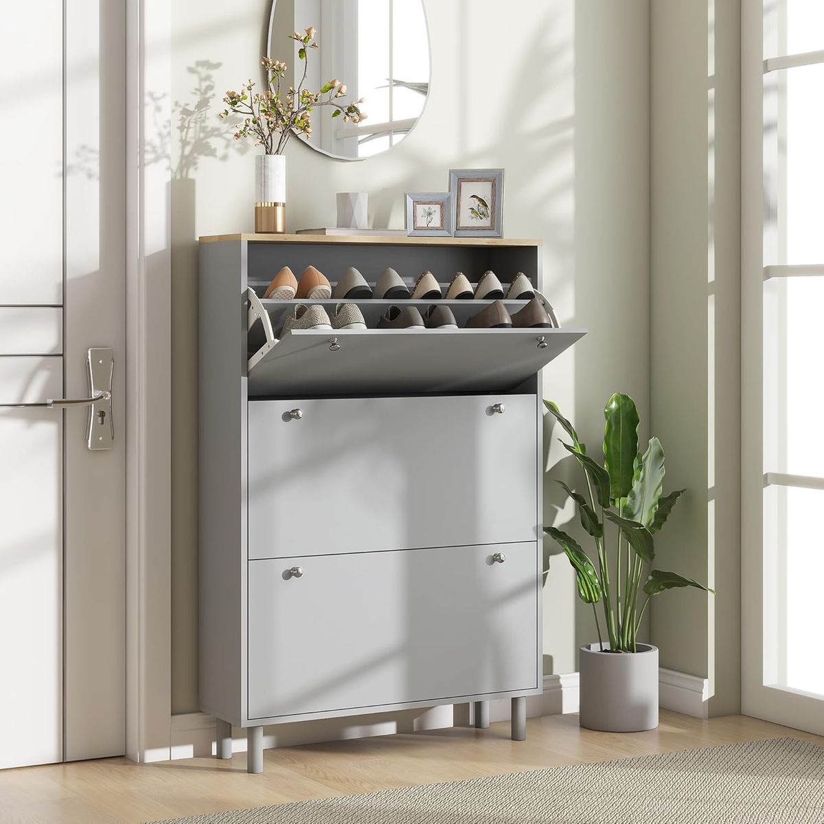 GENERICO - Zapatera Con Puerta De Abanico Randy Amore Home