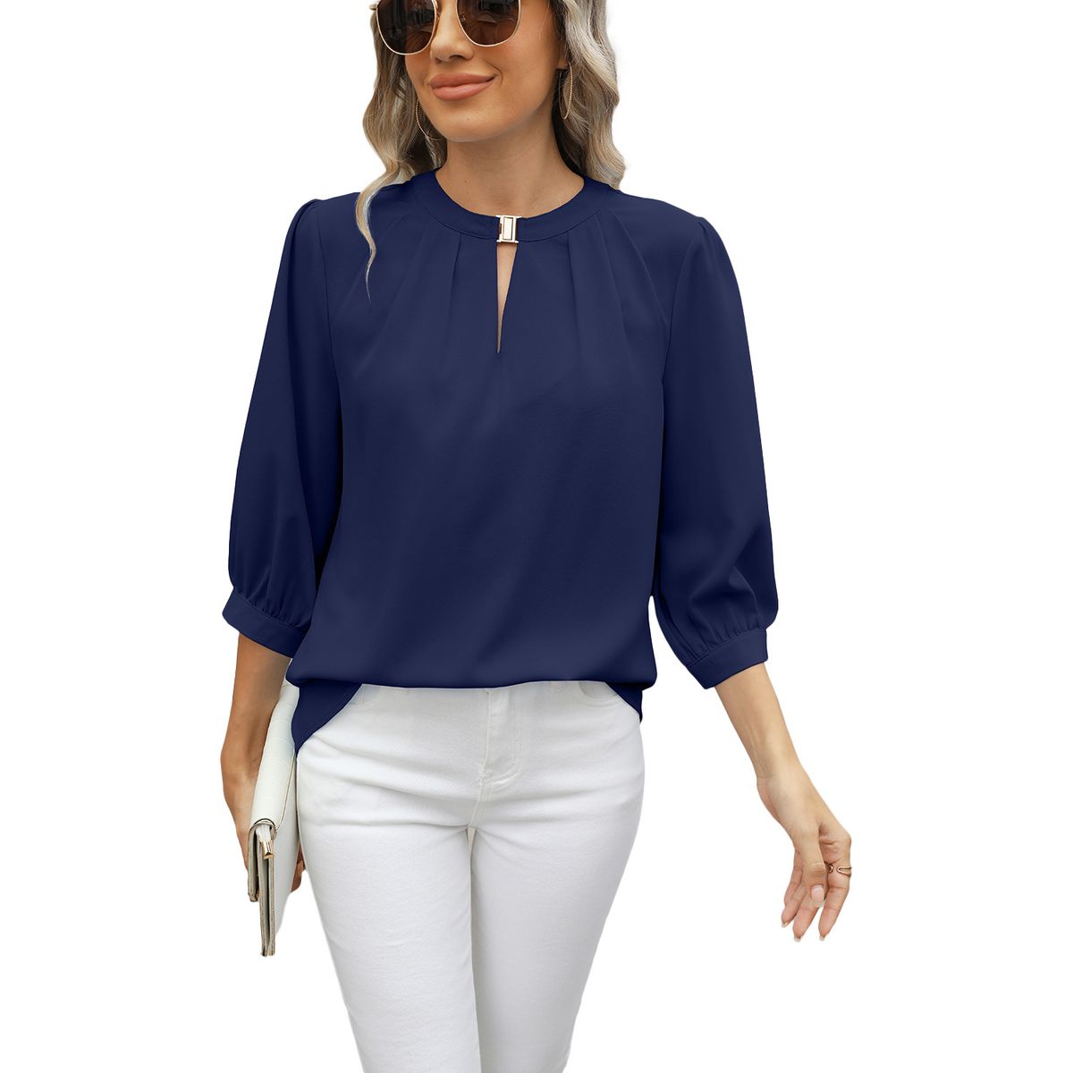 BLWOENS - Polera de manga corta para mujeres - Azul