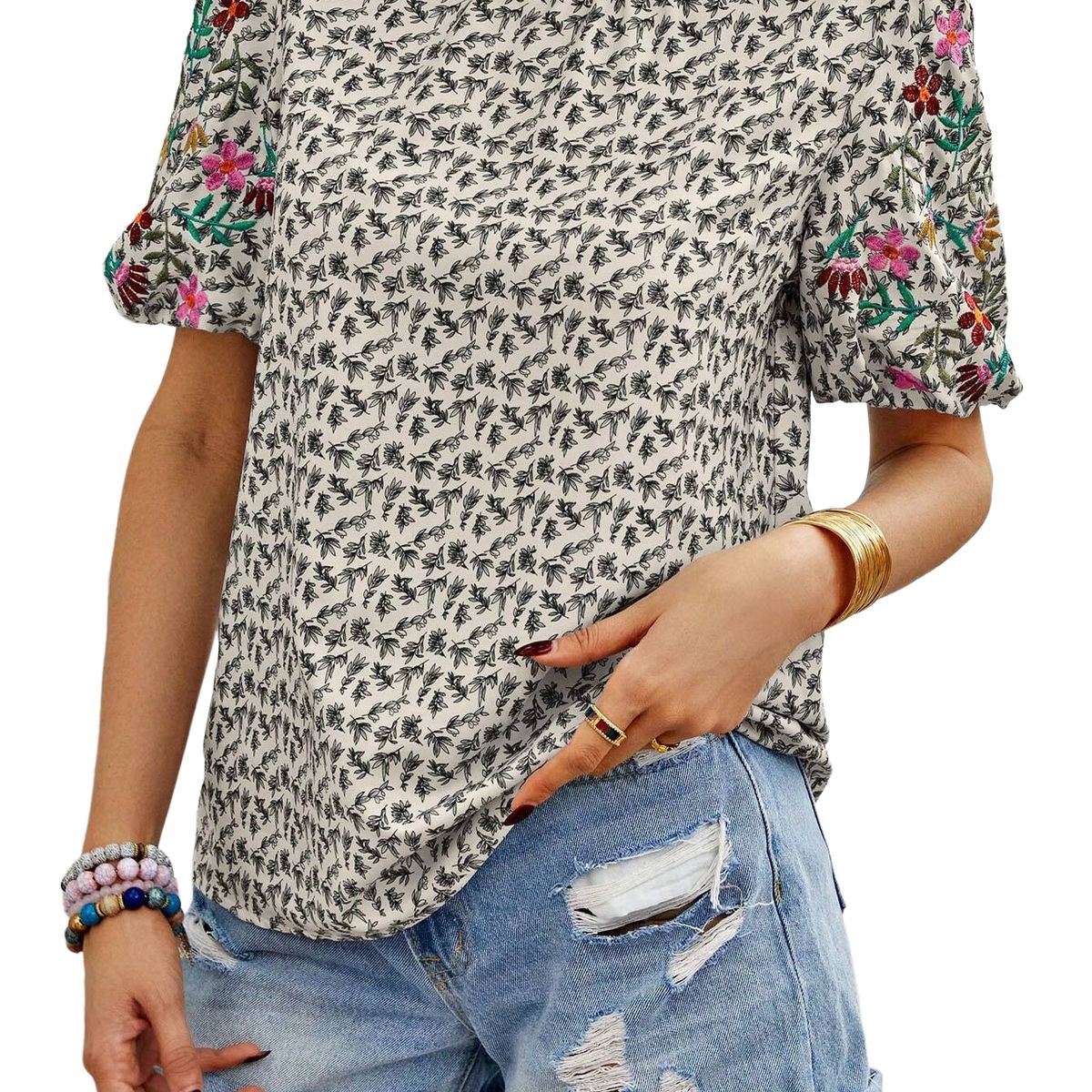 BLWOENS - Polera de manga corta para mujeres - Negro