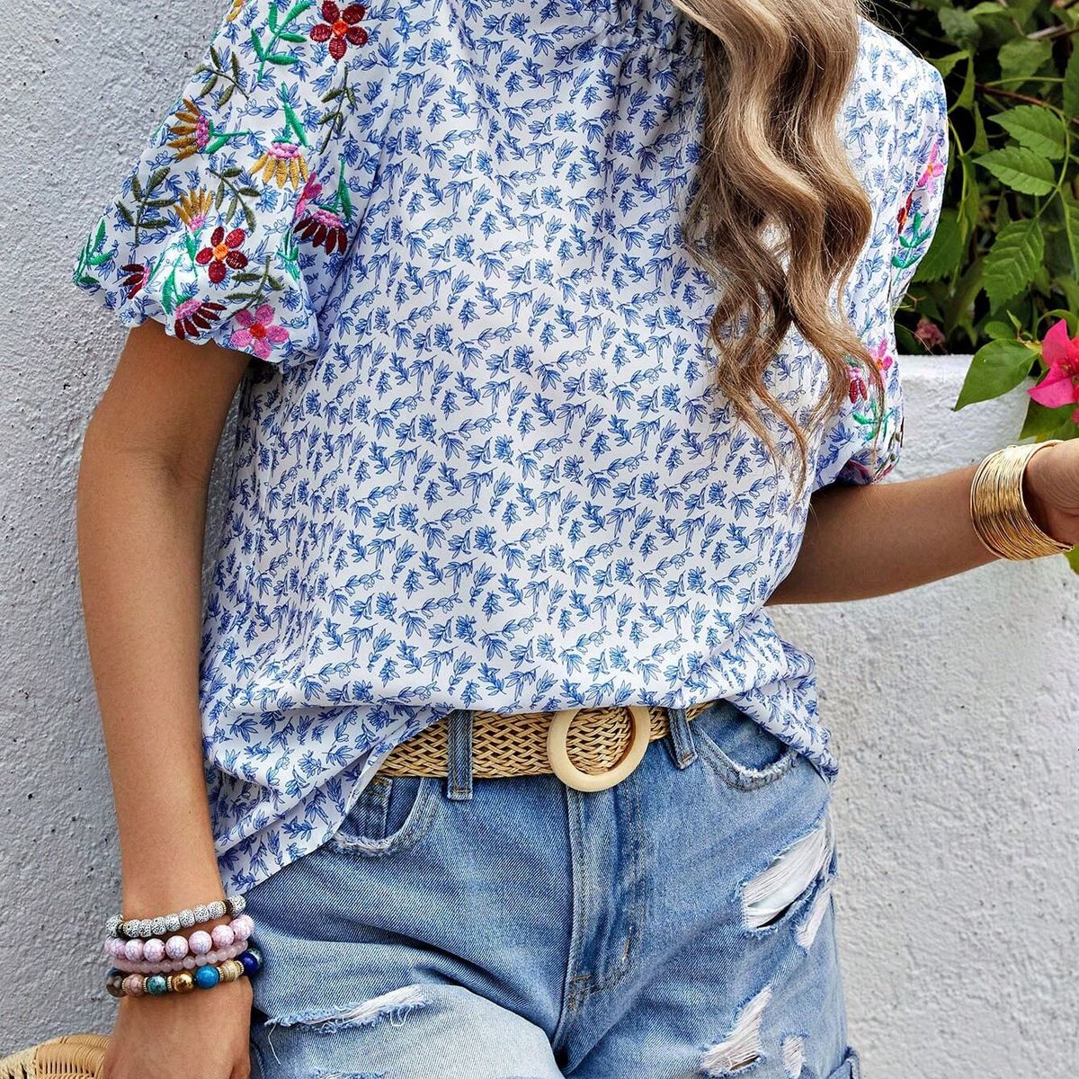 BLWOENS - Polera de manga corta para mujeres - Azul