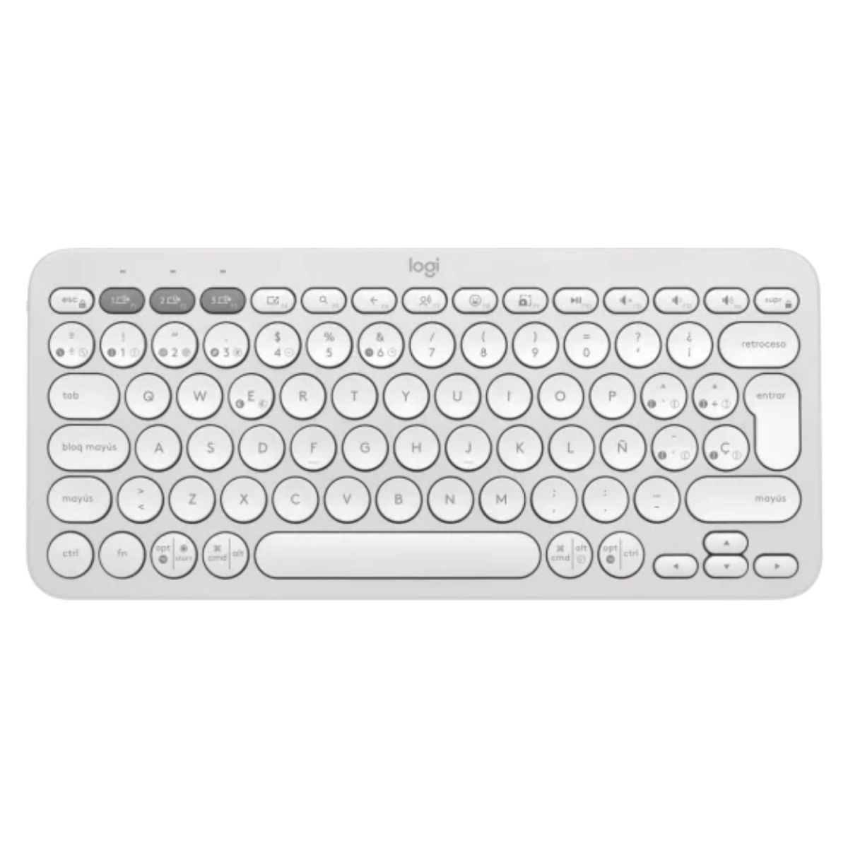 LOGITECH - TECLADO LOGITECH PEBBLE 2 K380S BLUETOOTH/WIRELESS SP BLANCO