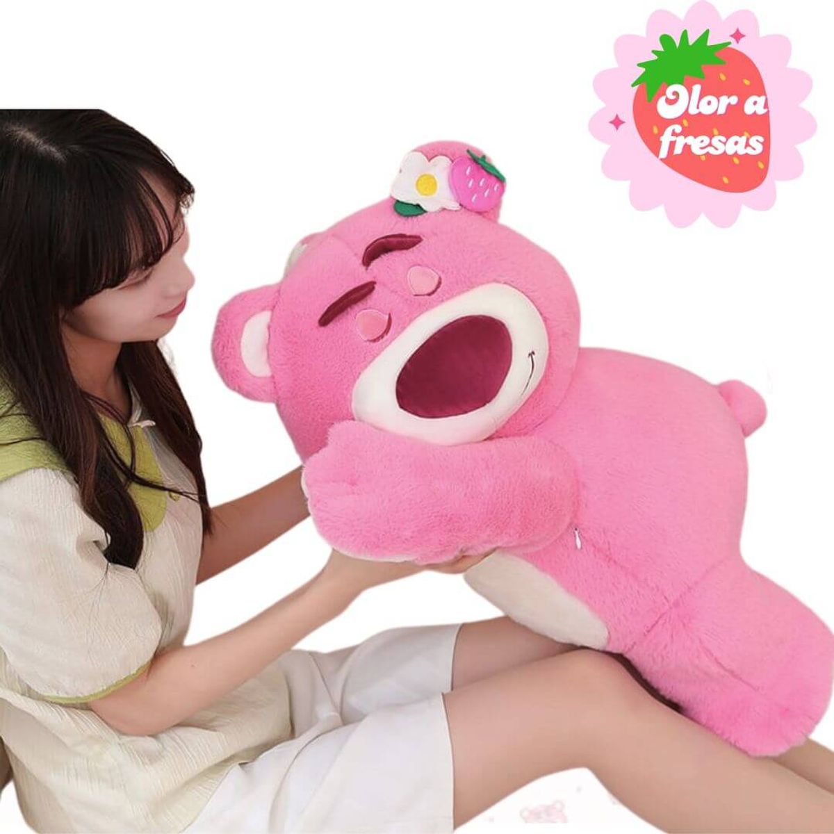 GENERICO - Peluche Oso Lots Dormilon Perfumado Olor a Fresas -  Mide 72 cms
