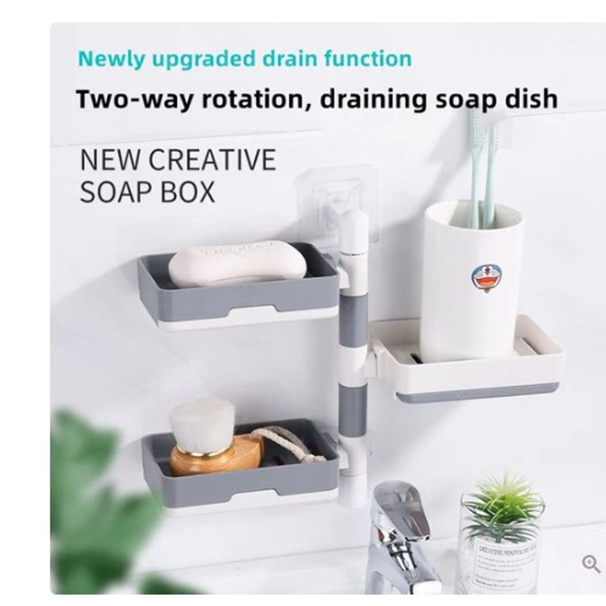 GENERICO - Jabonera 3 niveles kawaii tendencia redes